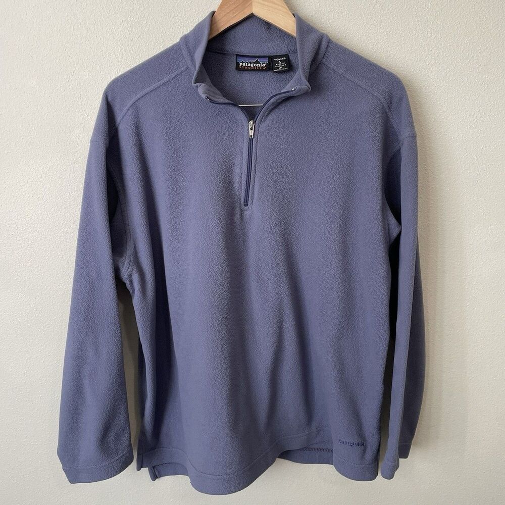 VTG 1998 Patagonia Synchilla 1/4 Zip Fleece Pullover Sweater Slate Blue Womens L